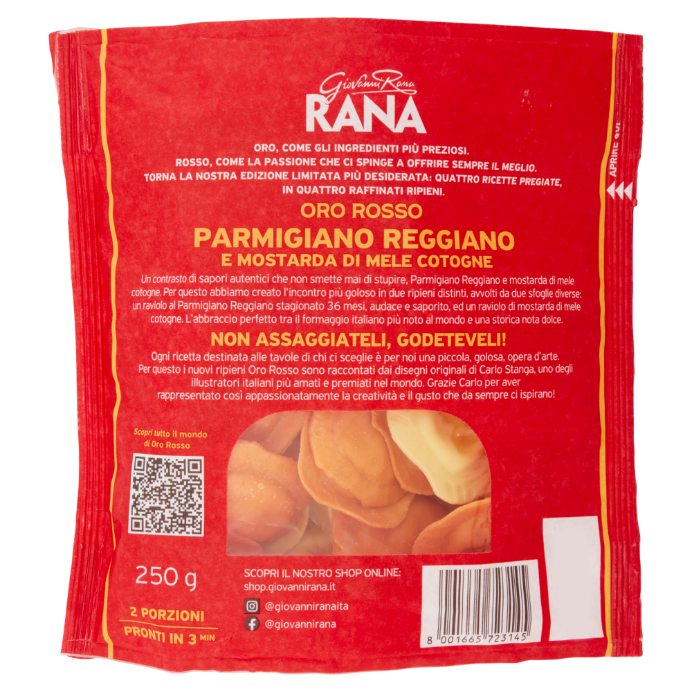 Giovanni Rana Oro Rosso Ravioli con Parmigiano Reggiano e Mostarda di Mele Cotogne 250 g