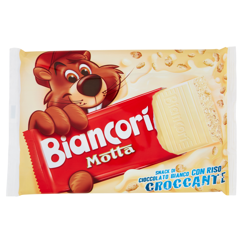 Biancor&igrave; Snack di Cioccolato Bianco con Riso Croccante 5 x 22 g
