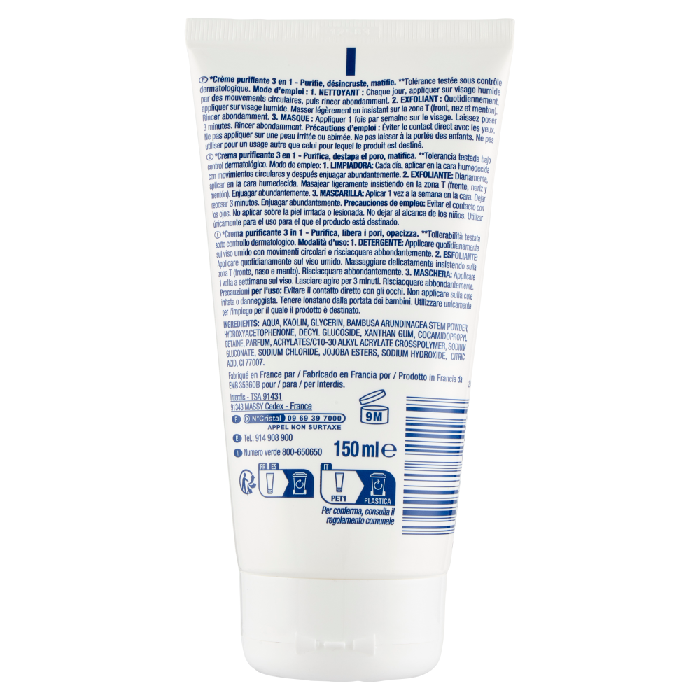 Carrefour Soft Crema purificante 3in1* con Argilla 150 ml