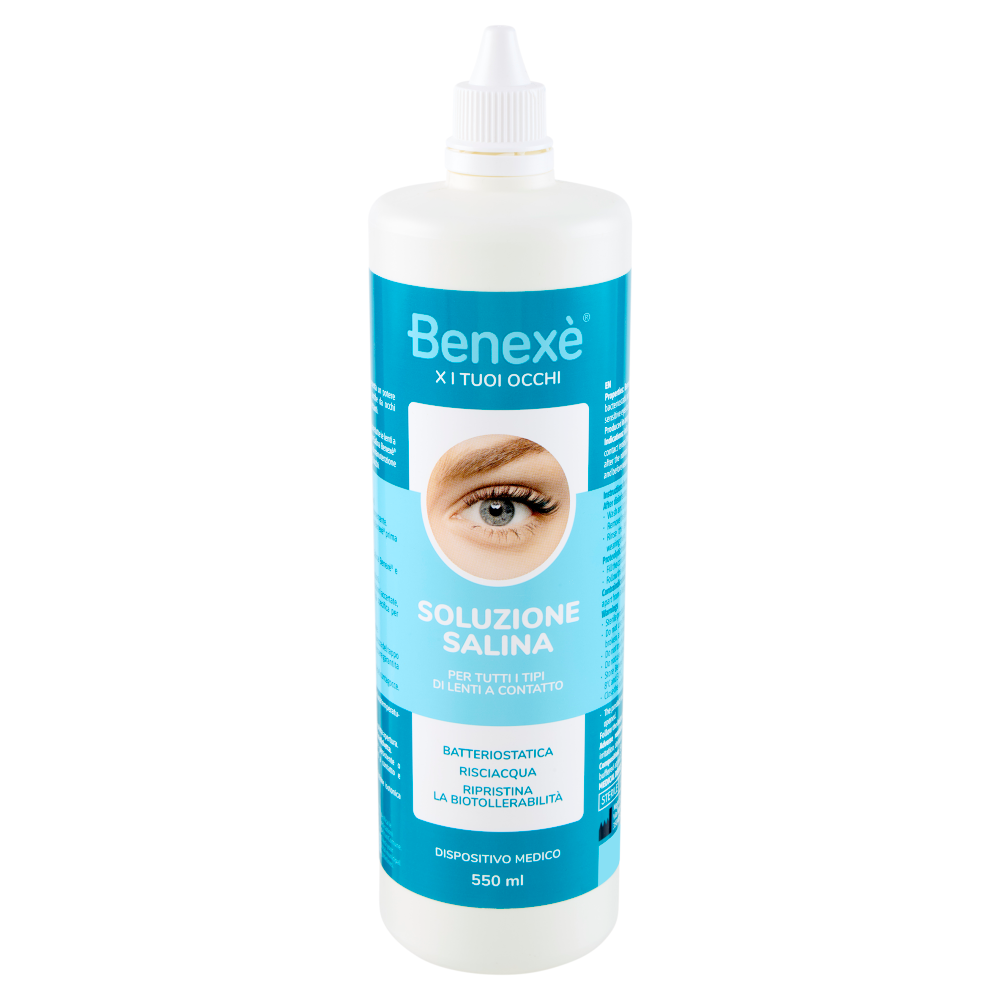 Benex&egrave; X i Tuoi Occhi Soluzione Salina per Tutti i Tipi di Lenti a Contatto 550 ml