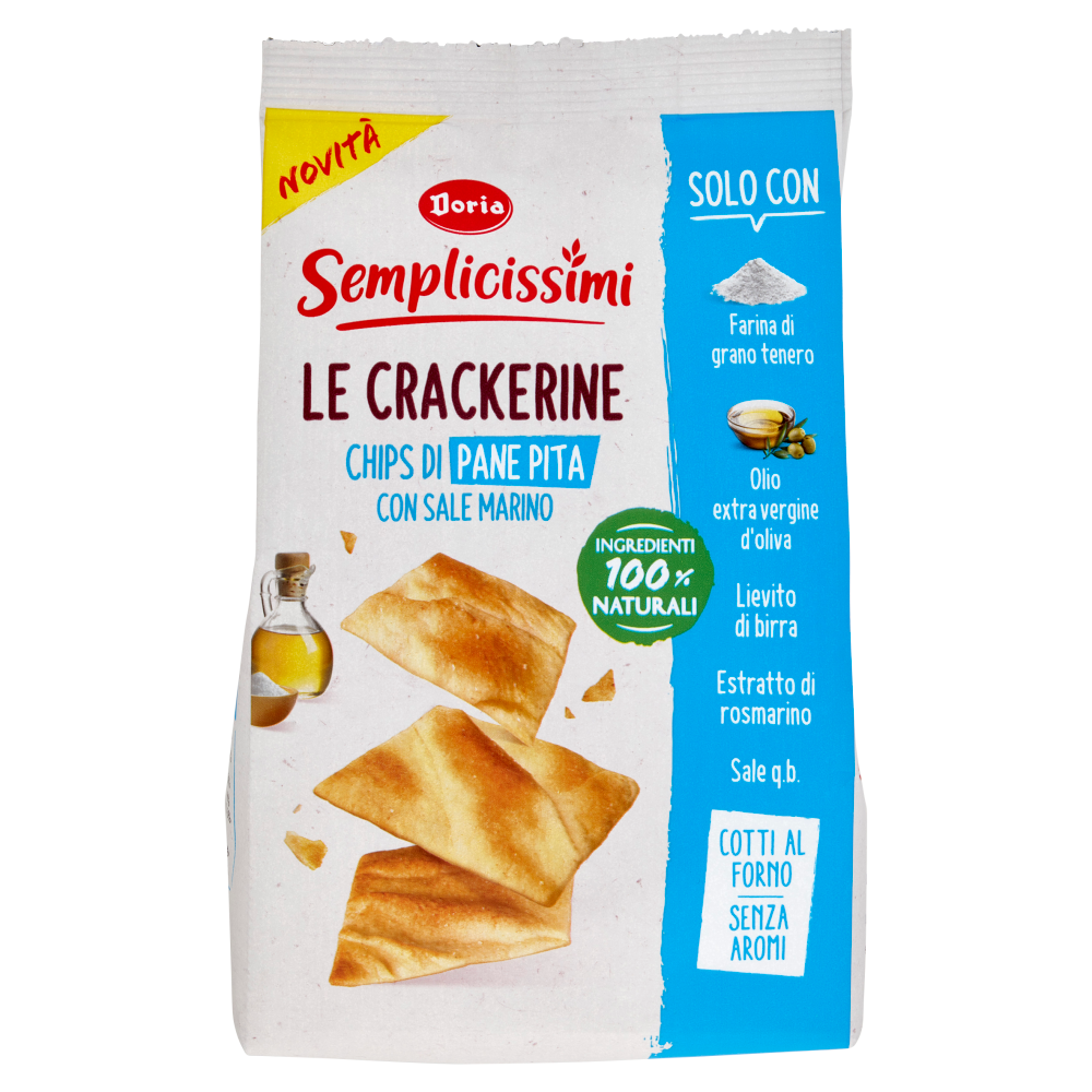 Doria Semplicissimi le Crackerine Chips di Pane Pita con Sale Marino 90 g