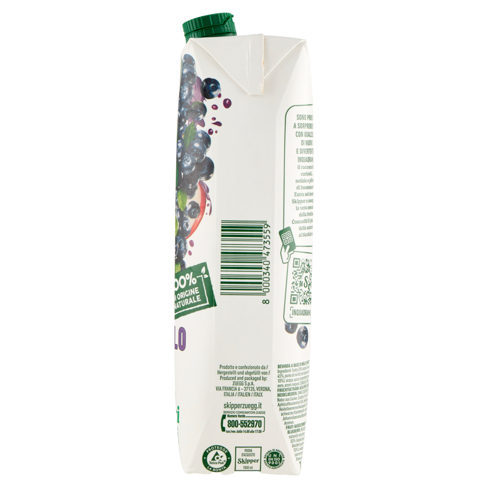 Zuegg Skipper Mirtillo Mix Senza zuccheri aggiunti 1000 ml