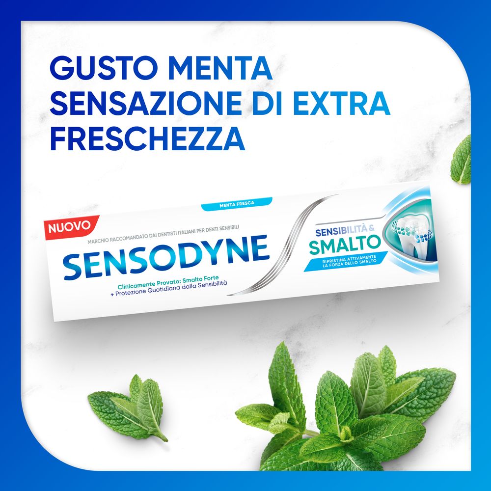 Sensodyne Sensibilità e Smalto, Dentifricio Denti Sensibili e Smalto forte, 75ml