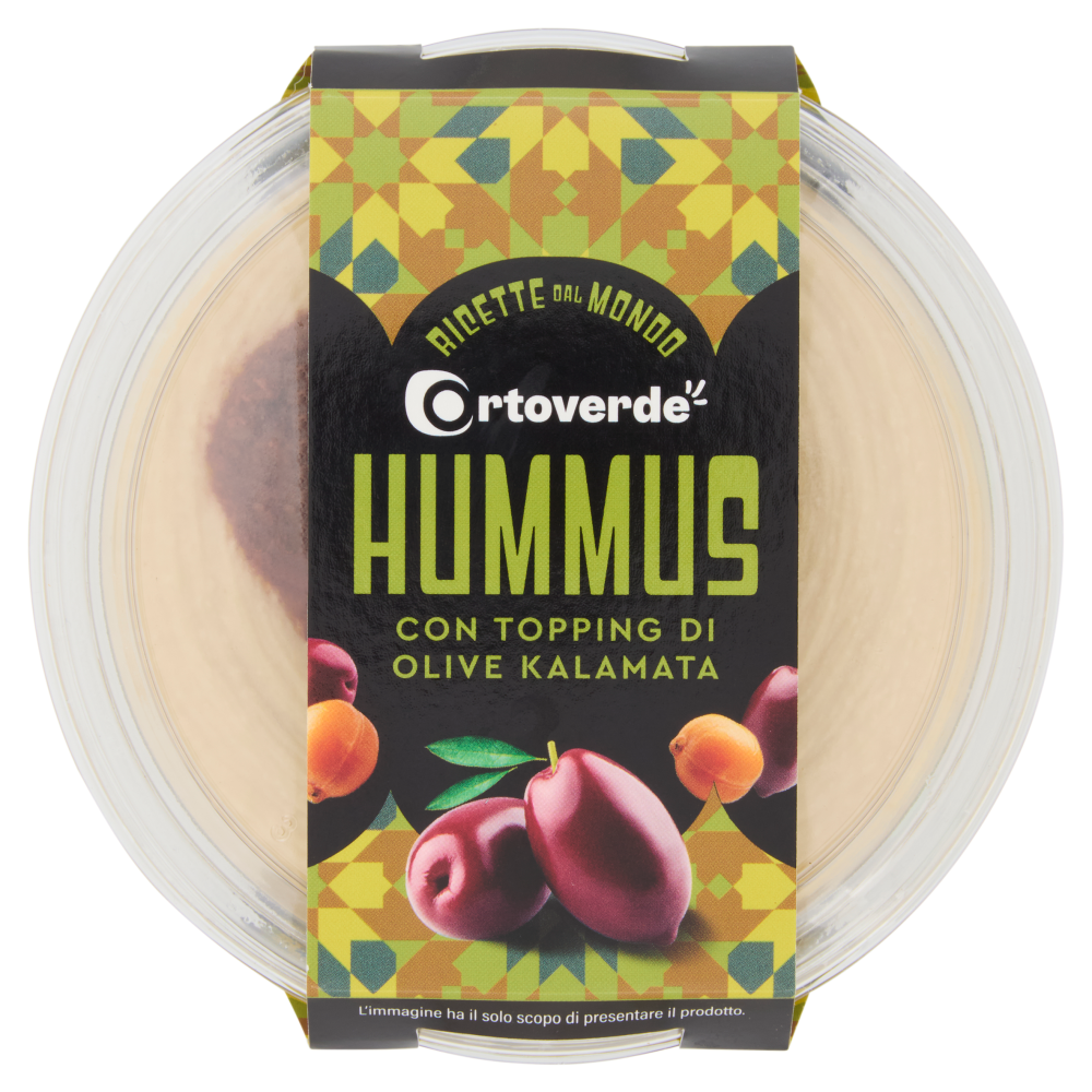 Ortoverde Ricette dal Mondo Hummus con Topping di Olive Kalamata 175 g