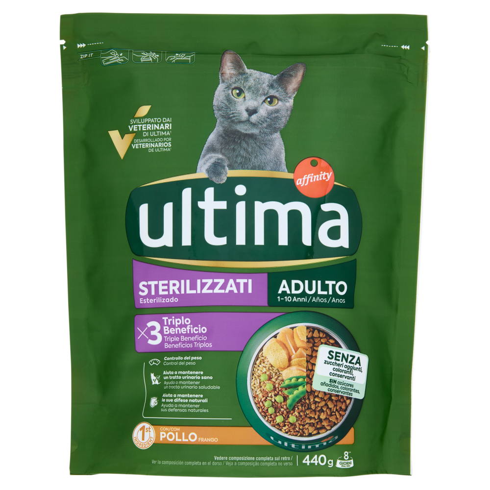 ultima Cat Sterilizzati Adulto 1-10 Anni con Pollo 440 g