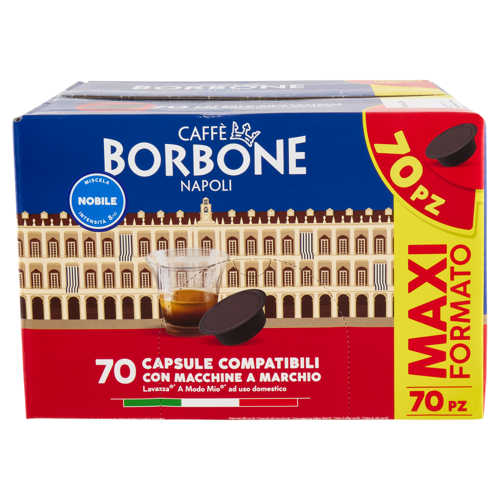 Caffè Borbone Miscela Nobile Capsule Compatibili Lavazza* A Modo Mio* ad uso domestico 70 x 7,2 g
