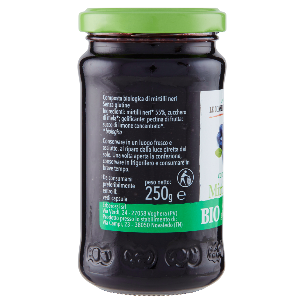 Le Conserve del Trentino Bio composta di Mirtilli Neri 250 g
