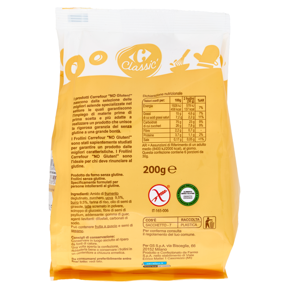 Carrefour Classic Frollini Classici No Gluten!* 200 g