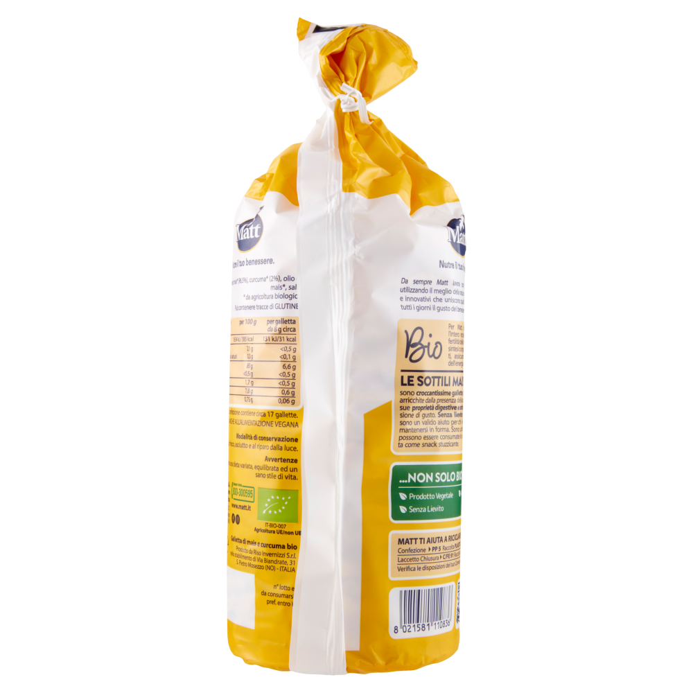 Matt le Sottili Mais Curcuma Bio 130 g