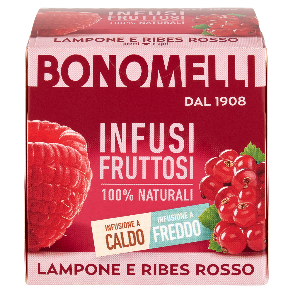 Bonomelli Infusi Fruttosi 100% Naturali Lampone e Ribes Rosso 12 Filtri 24 g