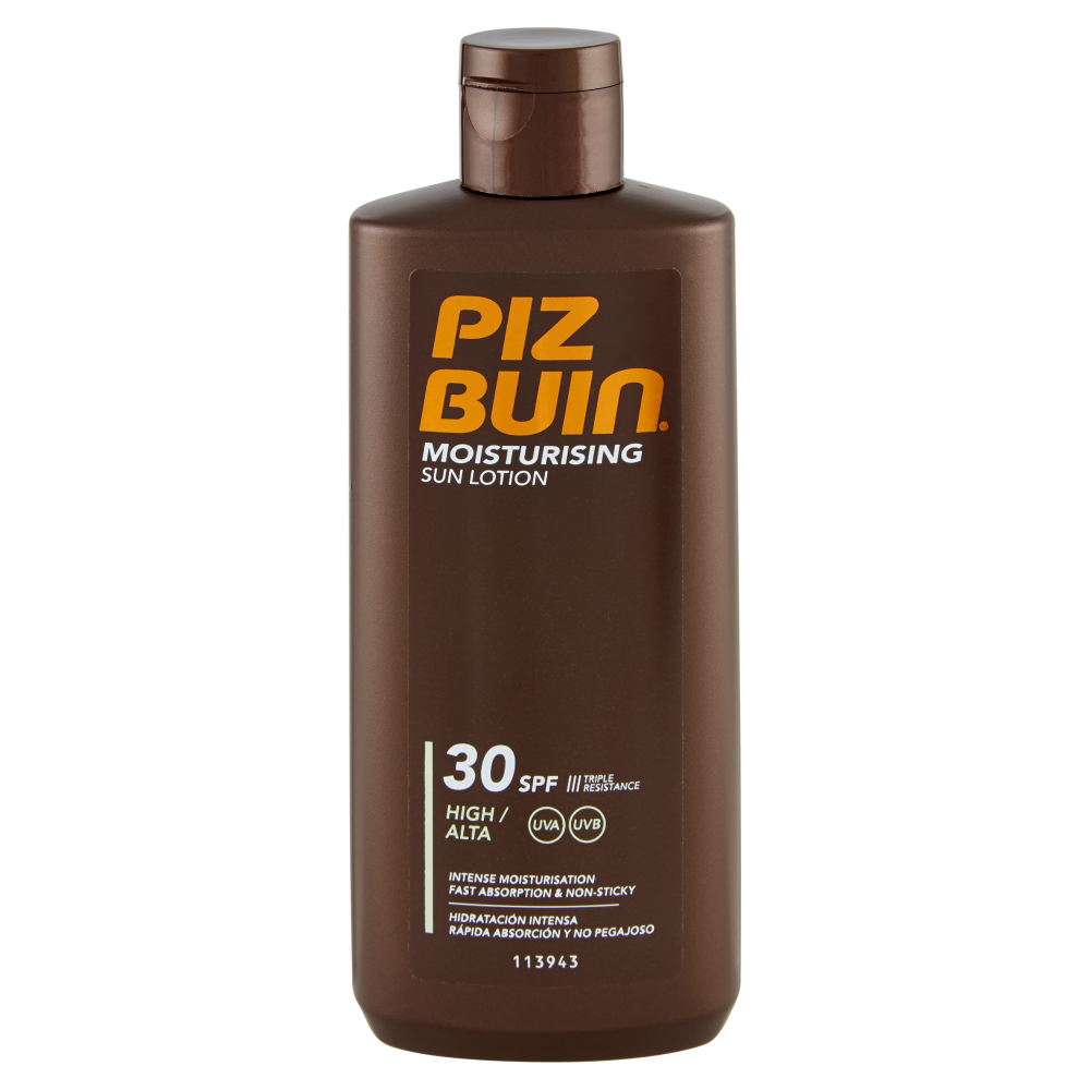 Piz Buin Lozione Solare Idratante, 30 SPF, Protezione Alta, 200ml