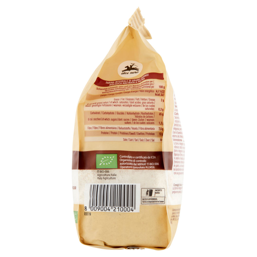 alce nero Farina di Farro Integrale Macinata a Pietra 500 g