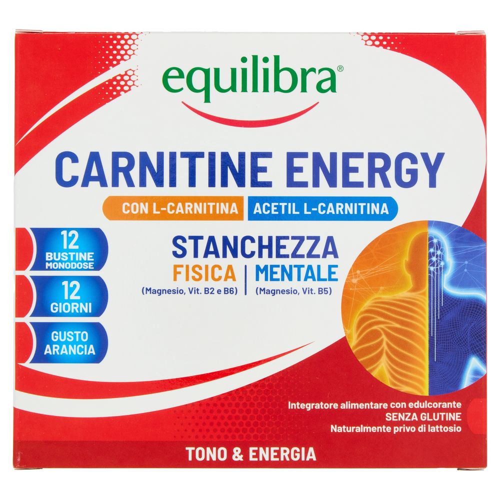 Equilibra Carnitine Energy Stanchezza Fisica e Mentale Bustine Monodose 12 x 6,5 g