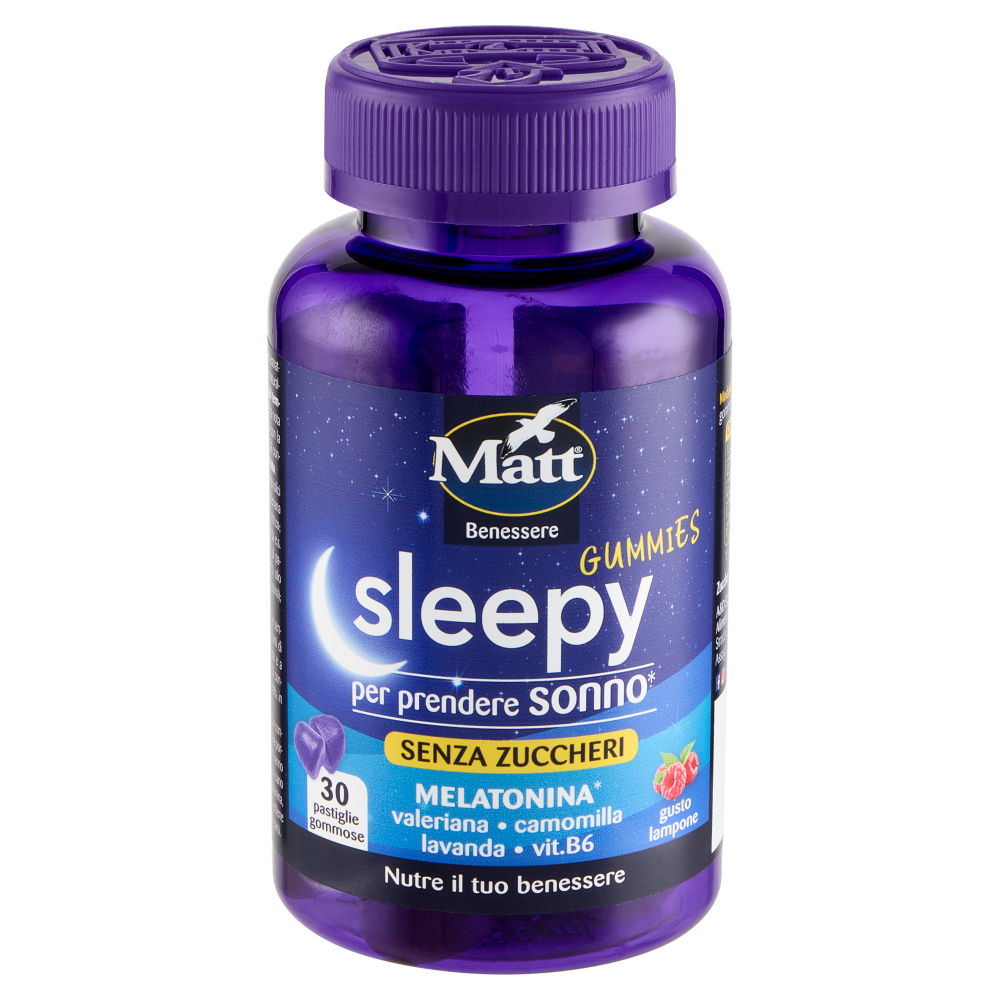 Matt Benessere Sleepy Gummies gusto lampone 30 pastiglie gommose 90 g