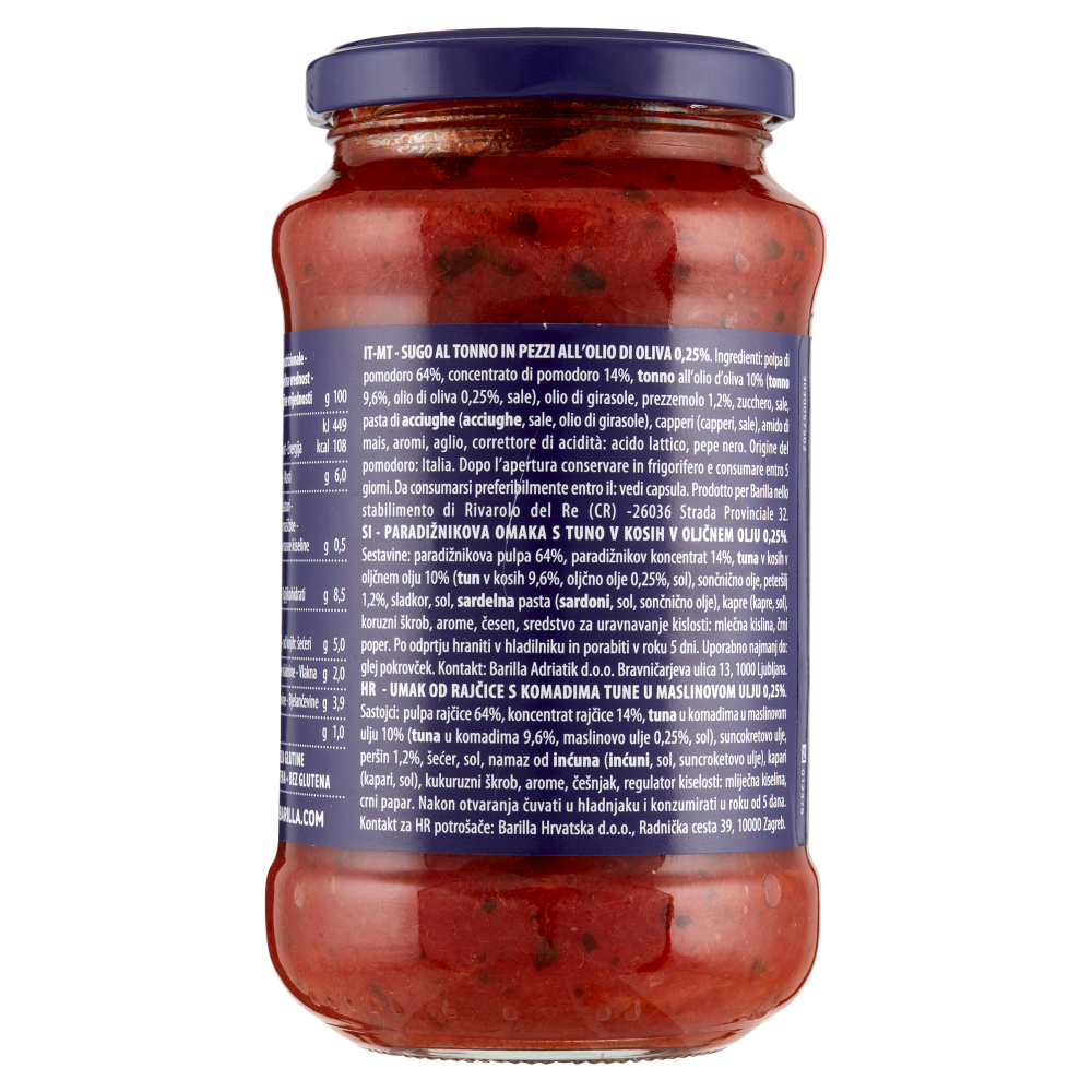 Barilla Sugo Tonno 100% Pomodoro Italiano Condimento per Pasta 400g