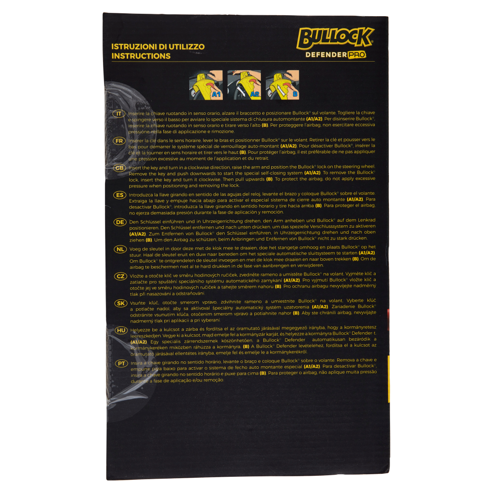 Bullock Defender Pro Antifurto Universale per Auto Blocca Volante