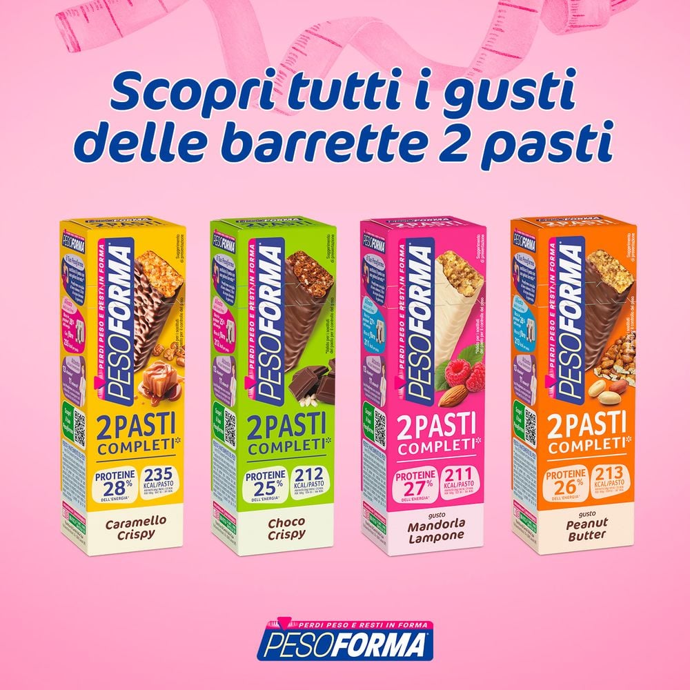 Pesoforma Barrette 2 pasti sostitutivi Mandorla Lampone, 2x58g