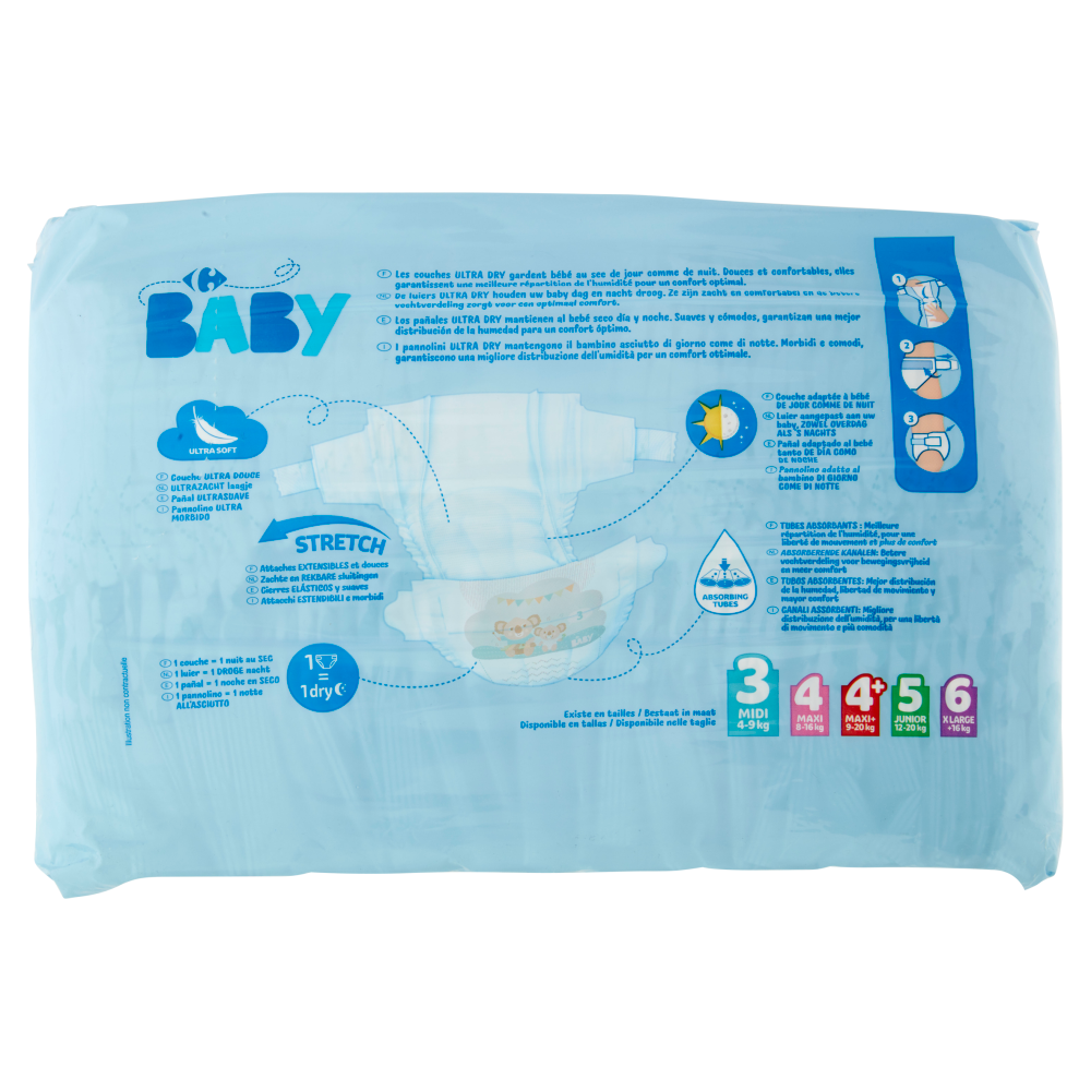 Carrefour Baby Ultra Dry Pannolini 3 Midi 4-9 kg 49 pz