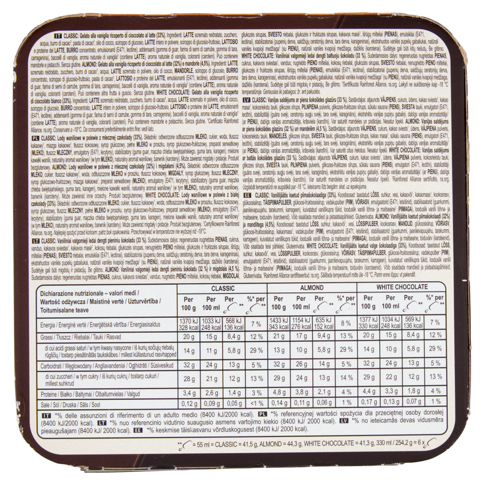 Magnum mini Classic Almond White Chocolate 6 Gelati 254,2 g