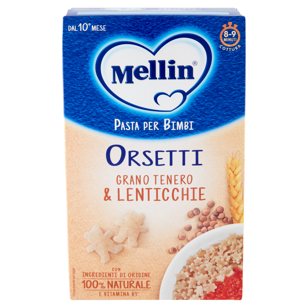 Mellin Pasta per Bimbi Orsetti Grano Tenero & Lenticchie 280 g