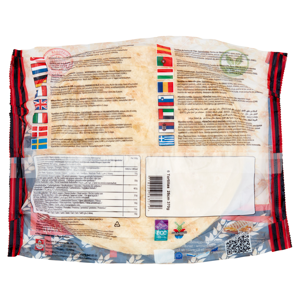 dürüm company Super Soft 6 Tortillas ± 25 cm 370 g