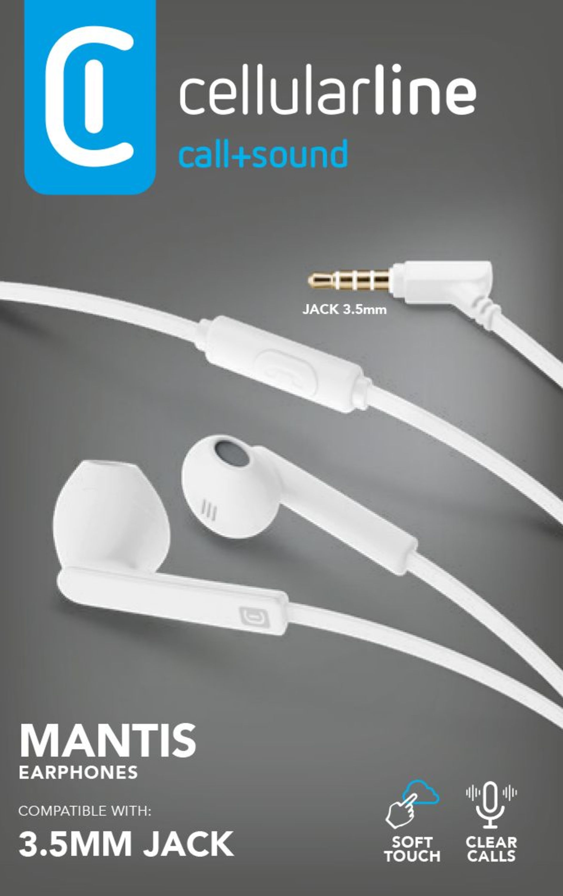 Cellularline MANTIS Auricolari stereo a capsula con microfono e tasto di risposta
