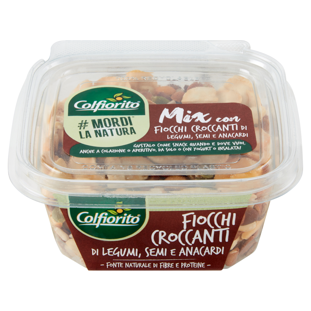 Colfiorito #Mordi la Natura Mix con Fiocchi Croccanti di Legumi, Semi e Anacardi 160 g