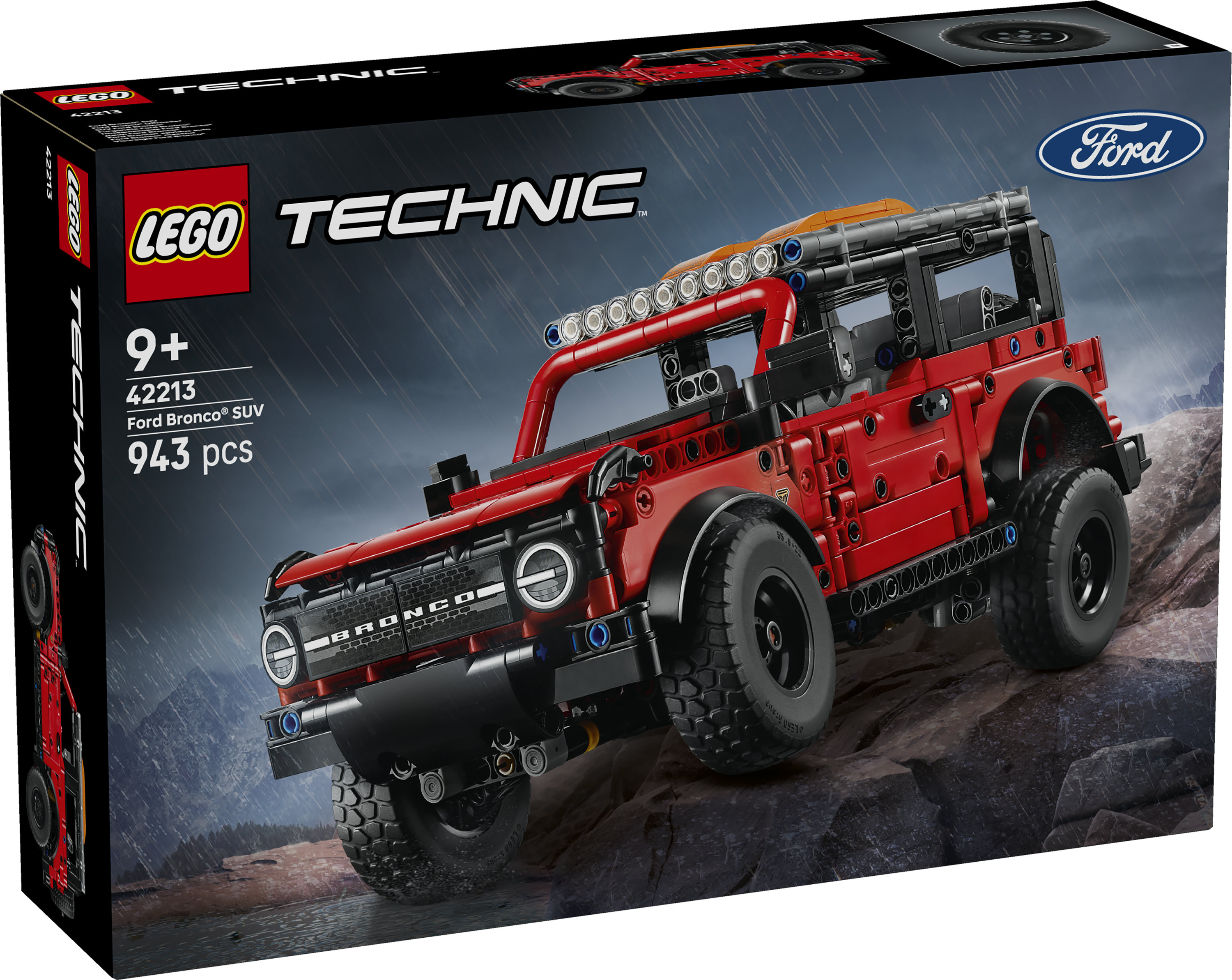 LEGO Technic 42213 SUV Ford Bronco, Macchina Giocattolo con Porte Apribili, Motore V6, Sospensioni e Sterzo, Idea Regalo 9+