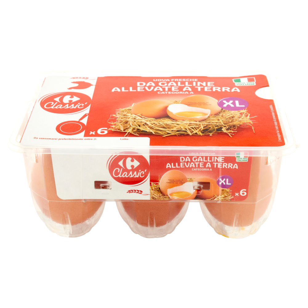 Carrefour Classic Uova Fresche da Galline Allevate a Terra Categoria A XL x6