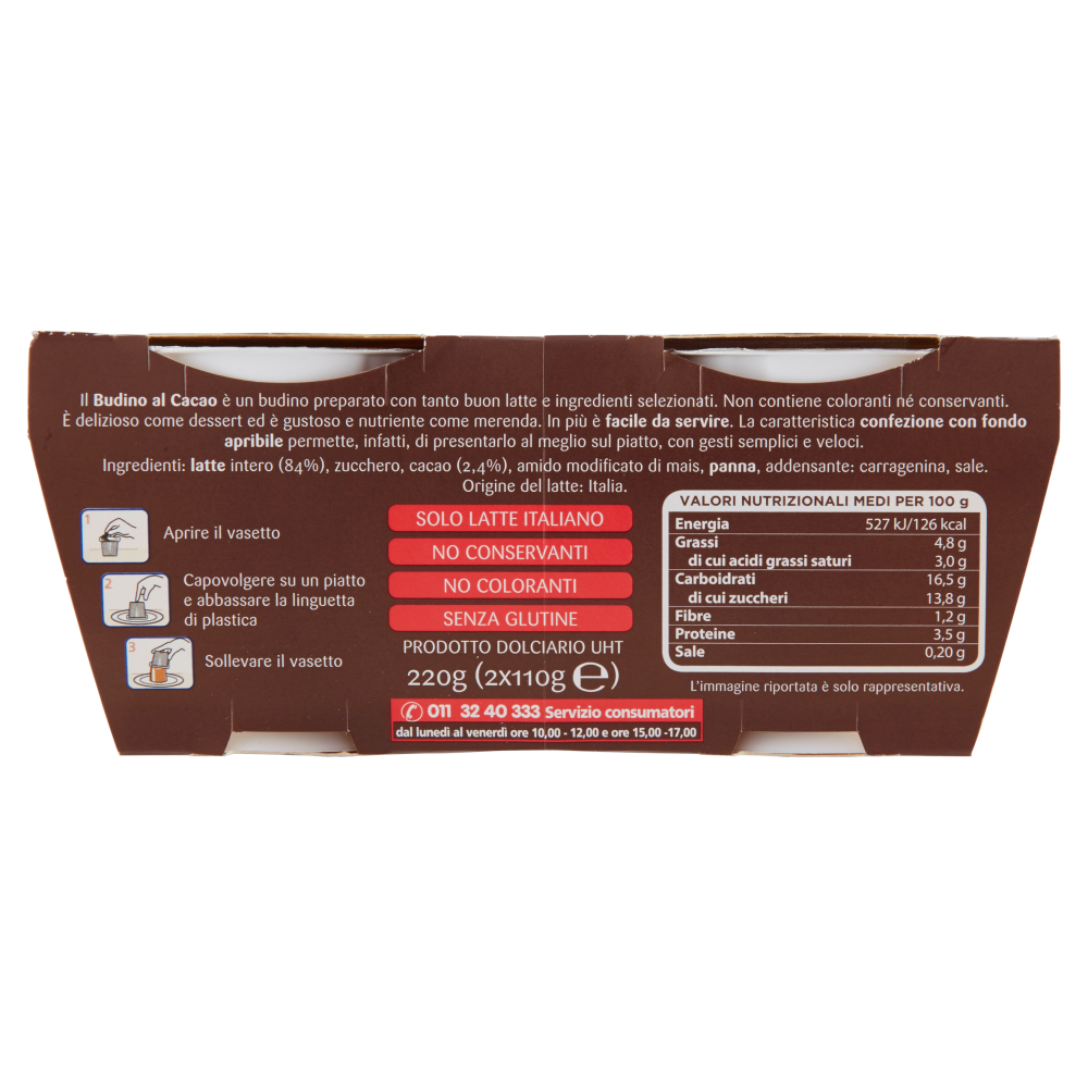 Centrale del Latte di Torino Tapporosso Budino Cacao 2 x 110 g