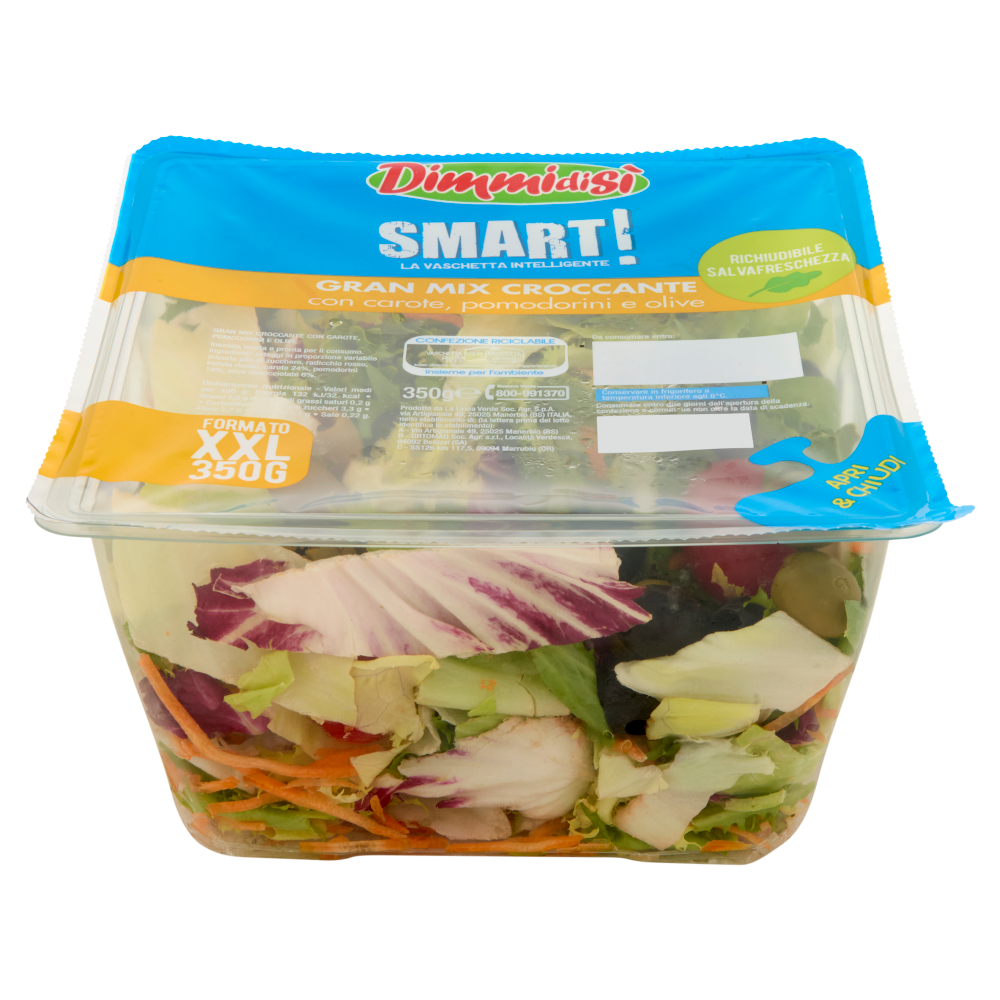 DimmidiSì Smart! La Vaschetta Intelligente Gran Mix Croccante con carote, pomodorini e olive 350 g