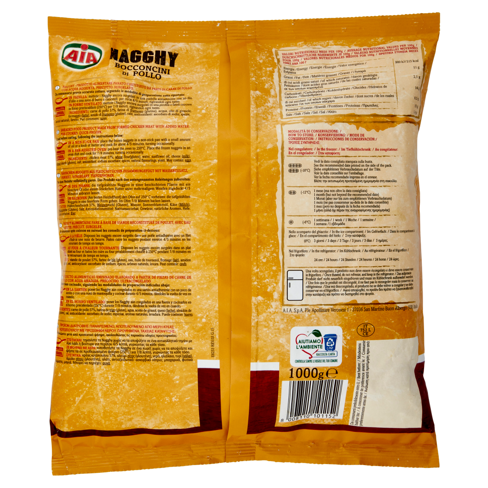Aia Nagghy Bocconcini di Pollo surgelato 1000 g
