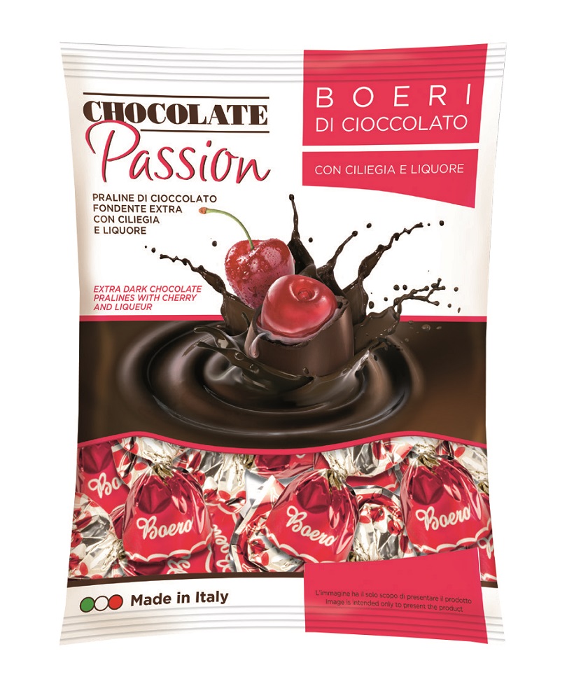 Boeri, Praline di Cioccolato Fondente Extra con Ciliegia e Liquore 105 g