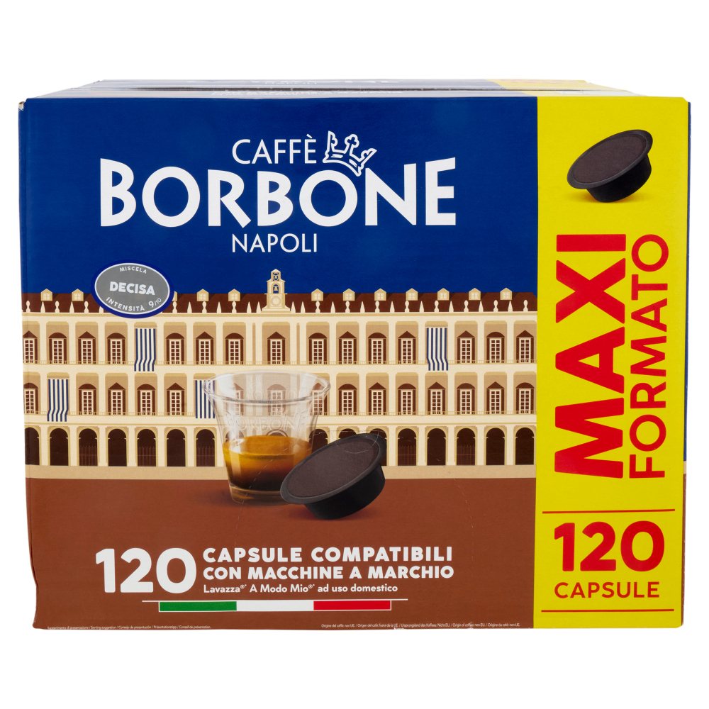 Caff&egrave; Borbone Miscela Decisa Capsule Compatibili Lavazza* A Modo Mio* 120 x 7,2 g