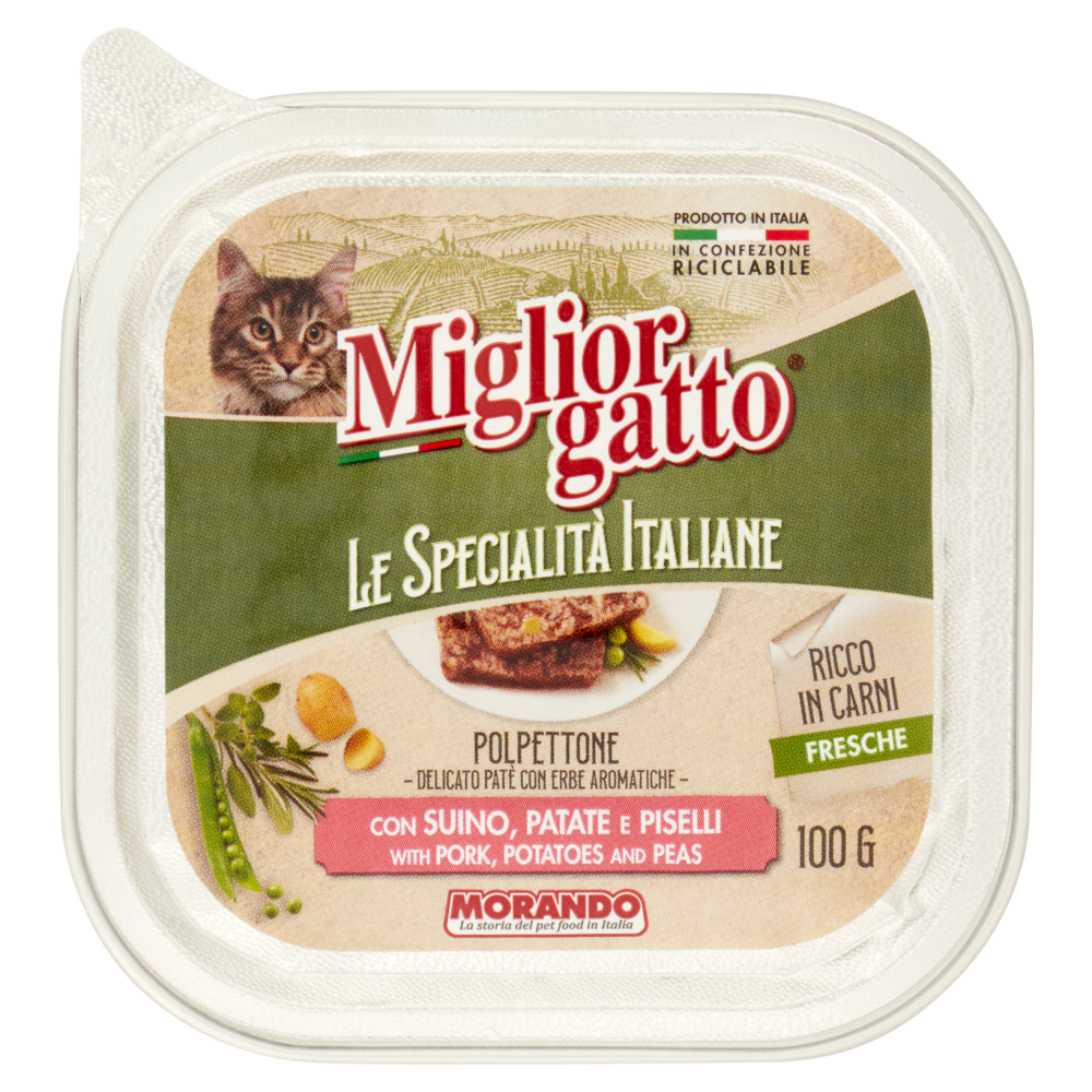 Migliorgatto Le Specialità Italiane Polpettone con Suino, Patate e Piselli 100 G
