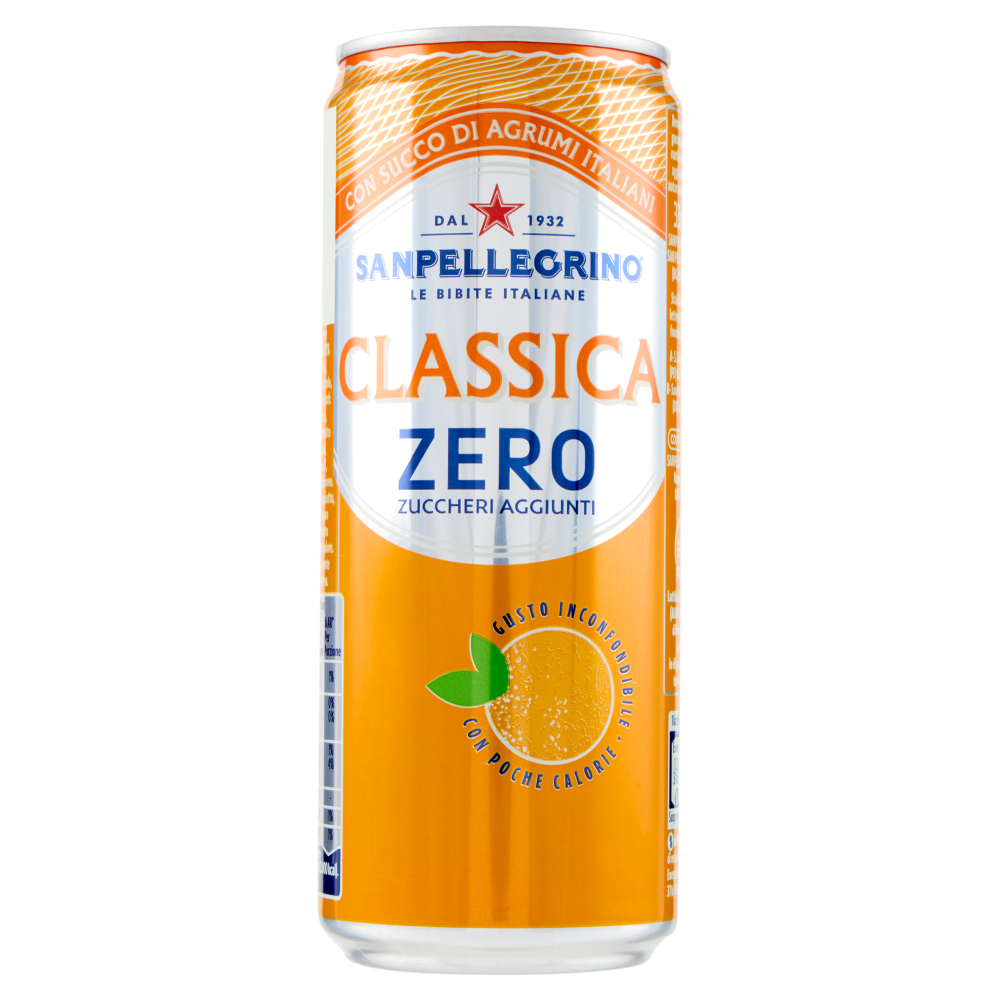 BIBITE SANPELLEGRINO, Bevande Gassate, Classica Zero, Lattina 33cl