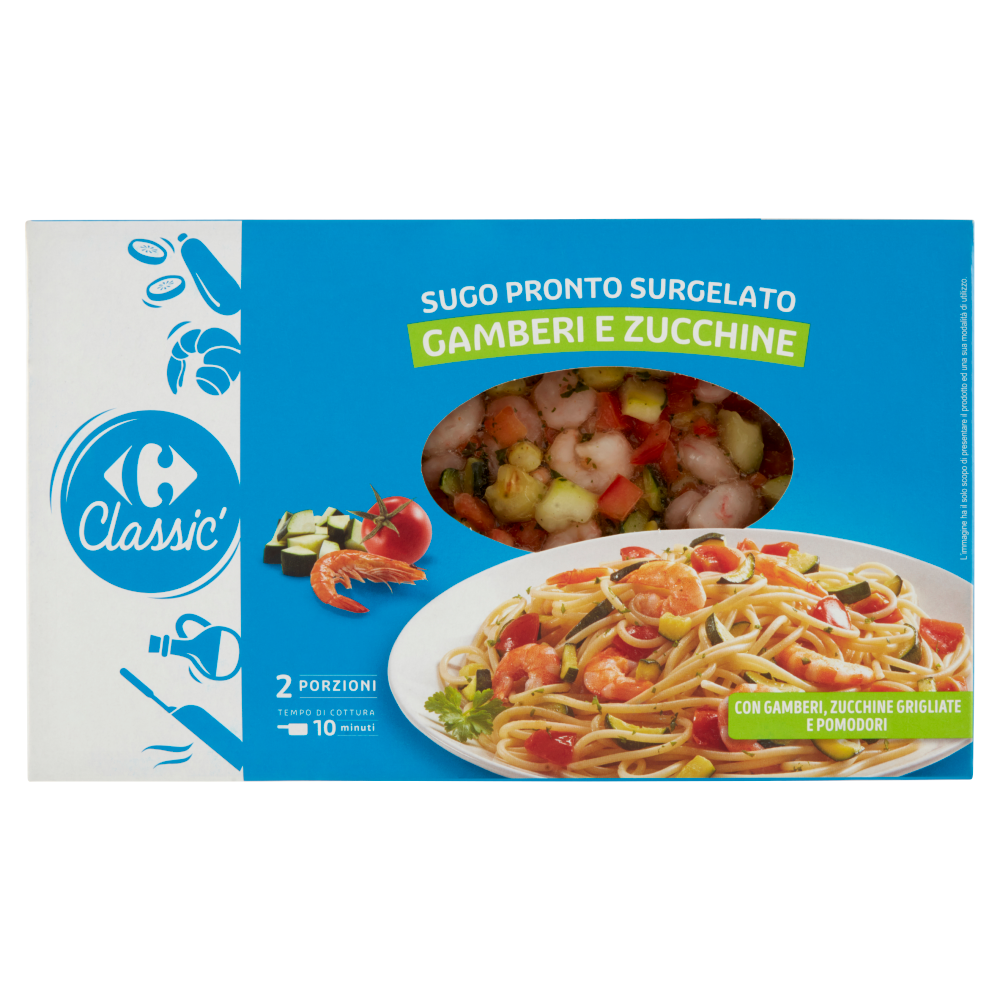Carrefour Classic Sugo Pronto Surgelato Gamberi e Zucchine 350 g
