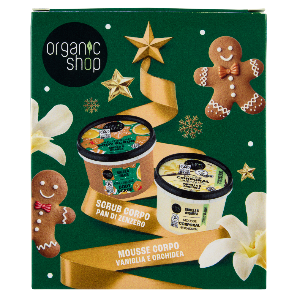 organic shop Scrub Corpo Pan di Zenzero 250 ml + Mousse Corpo Vaniglia e Orchidea 250 ml