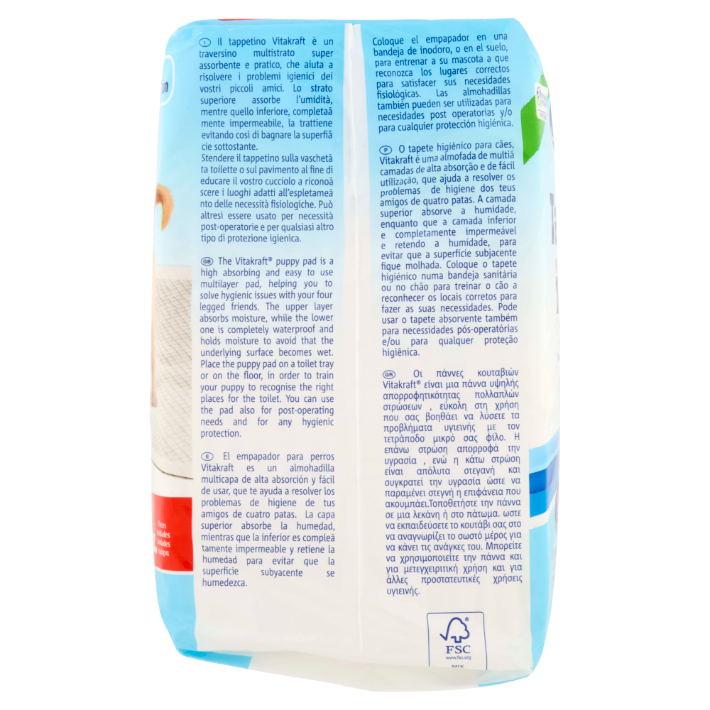 Vitakraft Tappetini igienici Formato Classico 60x60 cm 15 pz