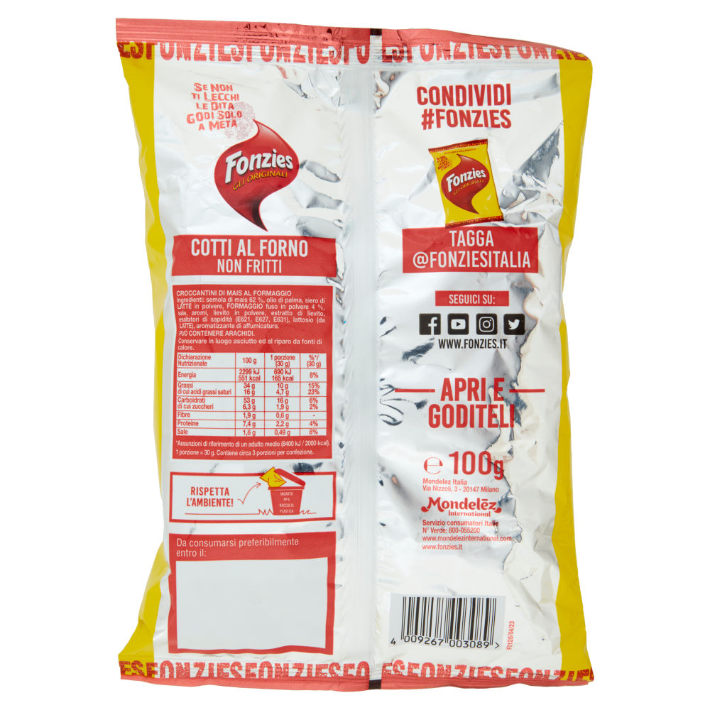 Fonzies Gli Originali Croccantini di Mais al Formaggio - 100g