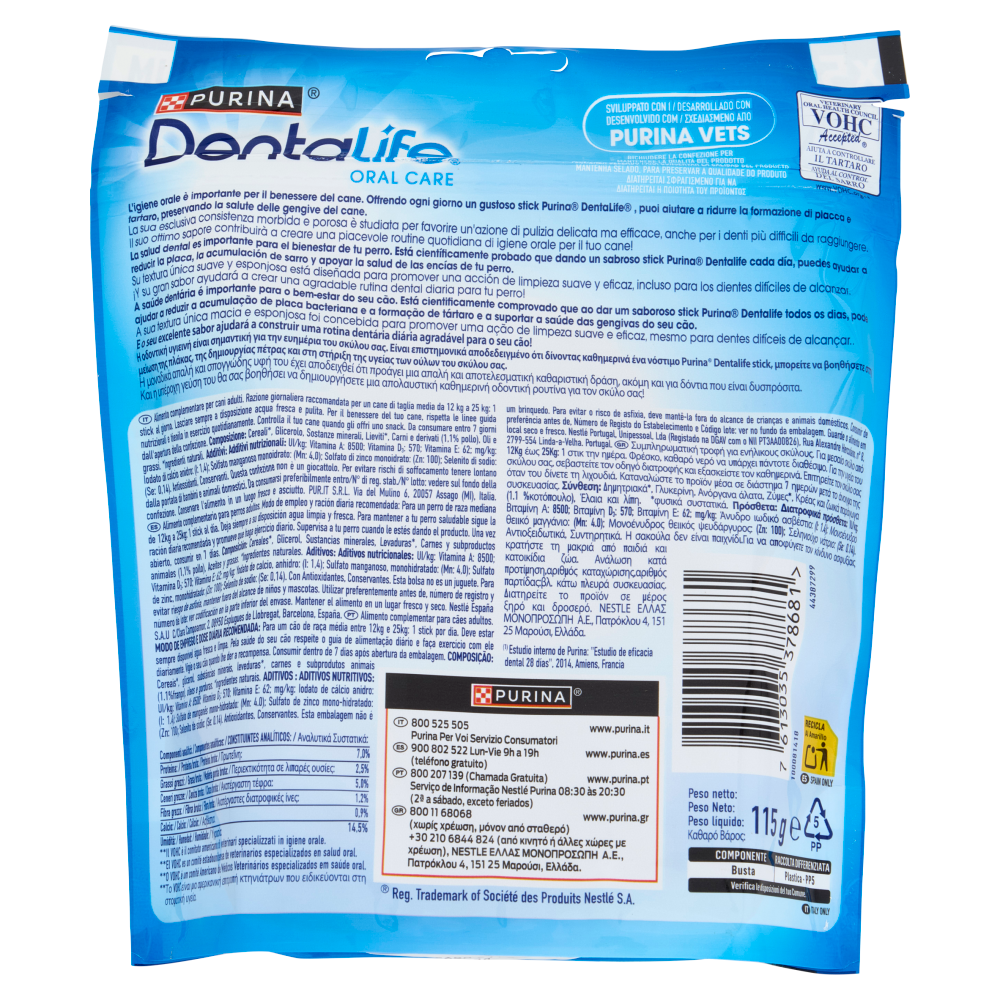 PURINA DENTALIFE Medium Busta 5 Sticks 115 g
