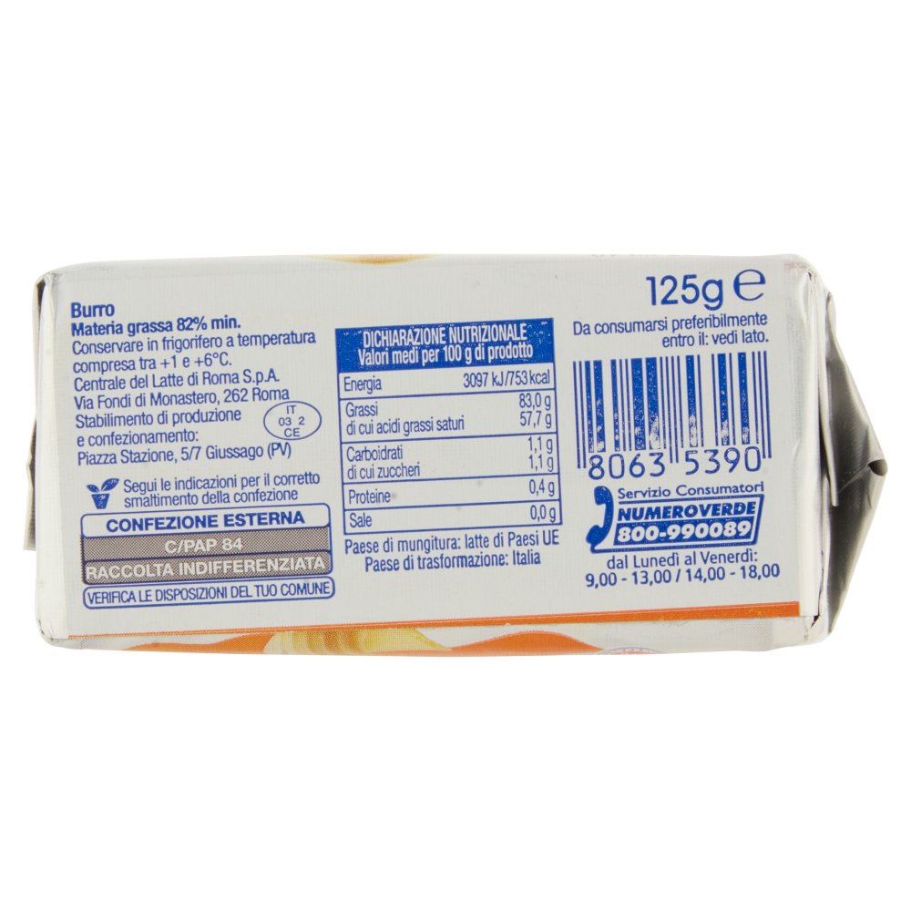 Centrale del Latte di Roma Burro Classico 125 g