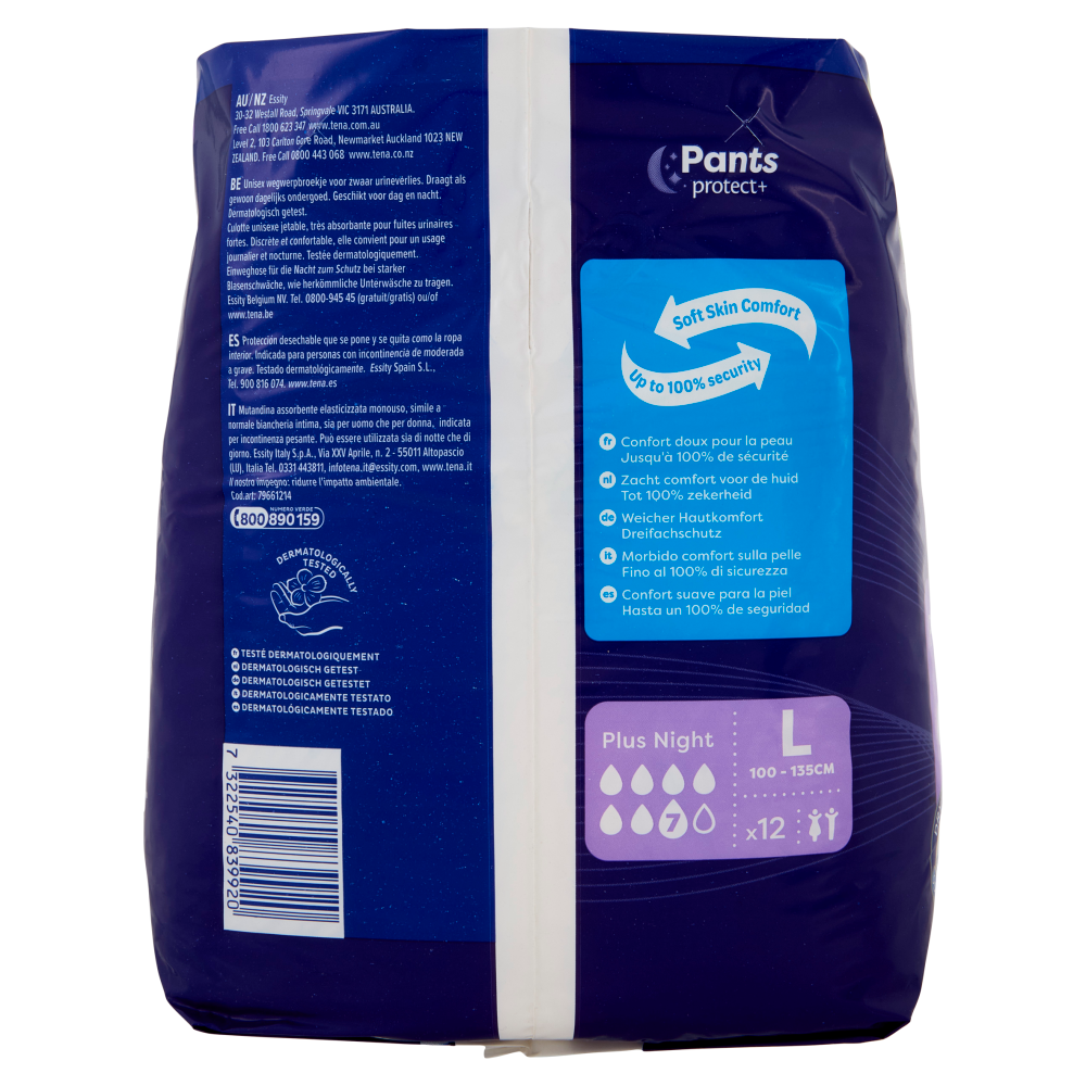 Tena Pants protect+ Plus Night L 12 pz