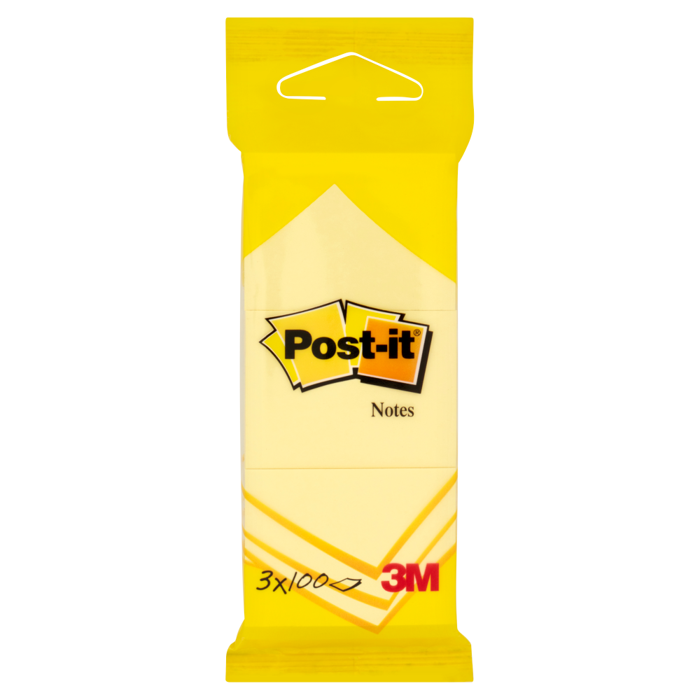 Post-it Notes Giallo 51 mm x 38 mm 100 foglietti 3 pz