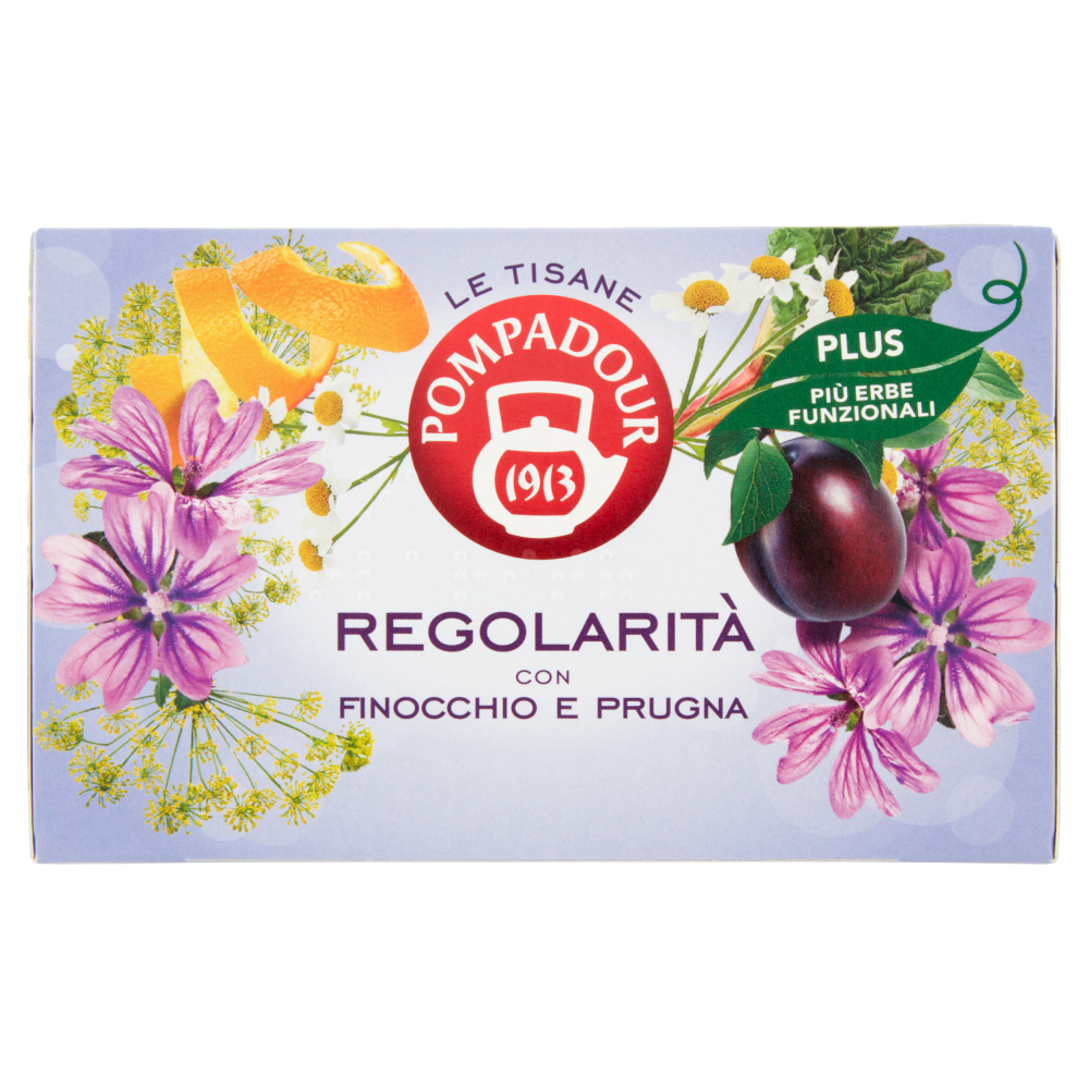 Pompadour Le Tisane Regolarit&agrave; con Finocchio e Prugna 18 x 2,2 g