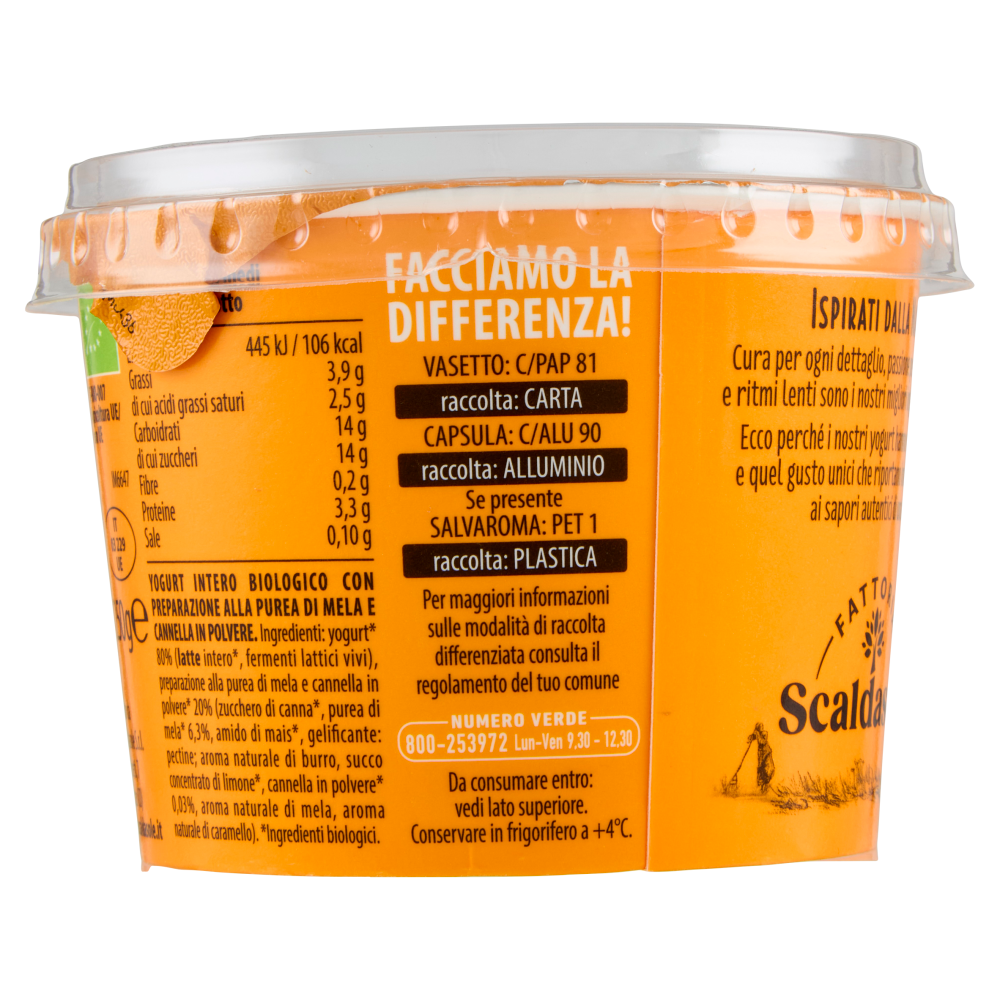 Fattoria Scaldasole Mela & Cannella yogurt biologico 250 g