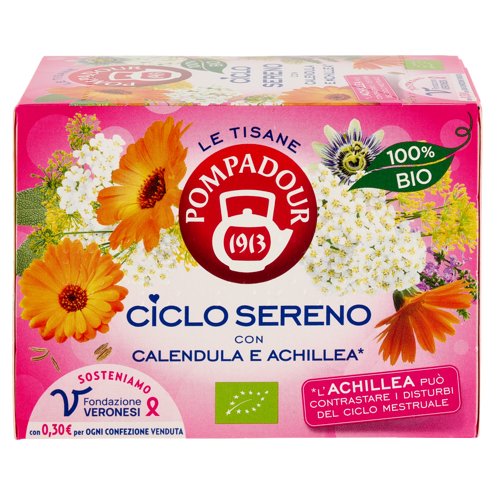 Pompadour Le Tisane Ciclo Sereno con Calendula e Achillea* 16 x 2 g