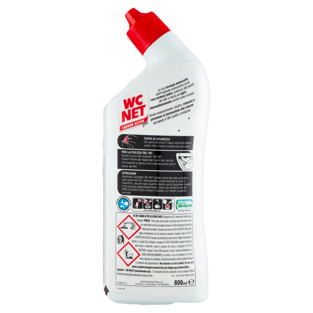 WC Net Carbon Active gel Instant White 800 ml