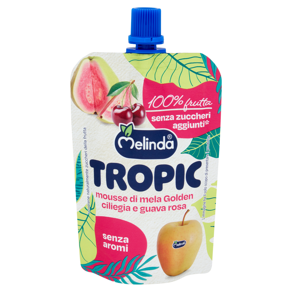Melinda Tropic mousse di mela Golden ciliegia e guava rosa 90 g