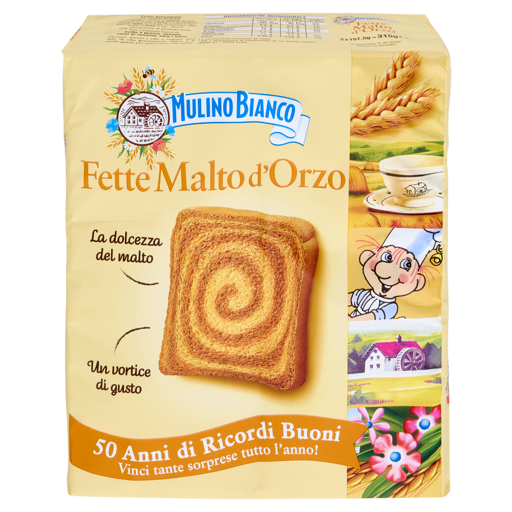 Mulino Bianco Fette Biscottate Malto d'Orzo 315g